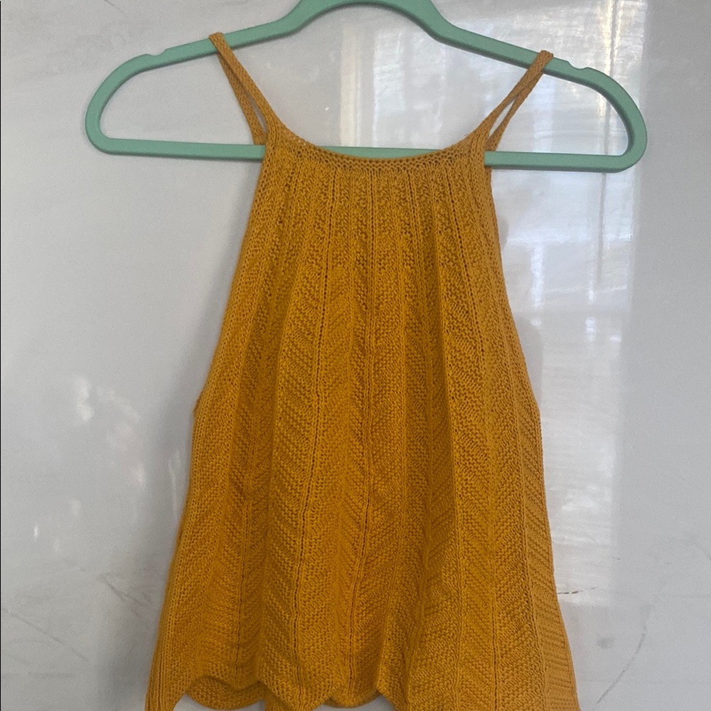🔆 | Zara Yellow Camisole Top with Smocked Style